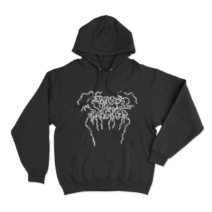 Ribbon Logo Unisex Hoodie Black