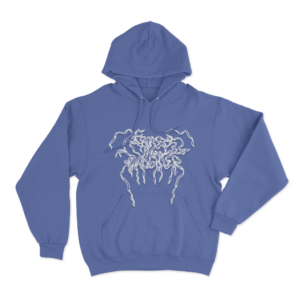 Ribbon Logo Unisex Hoodie Blue