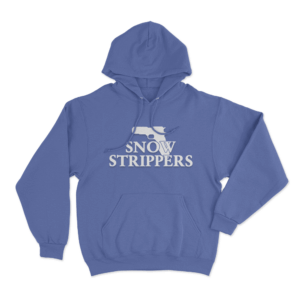 Snow Strippers Gun Logo Unisex Hoodie Blue