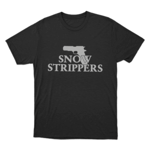 Snow Strippers Gun Logo Unisex T Shirt Black